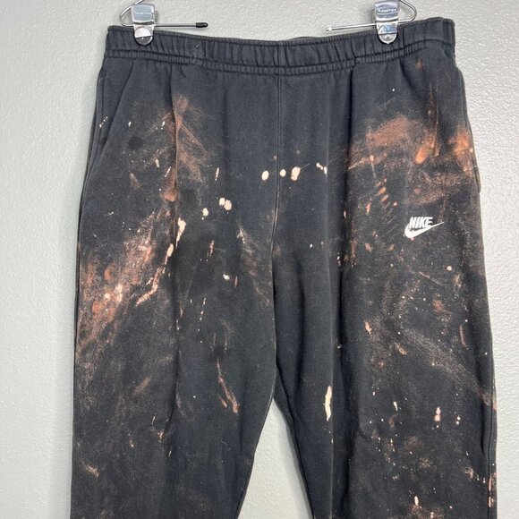 Nike Club Fleece Pants Black Bleach Dyed Men's Size XXL - Picture 4 of 10